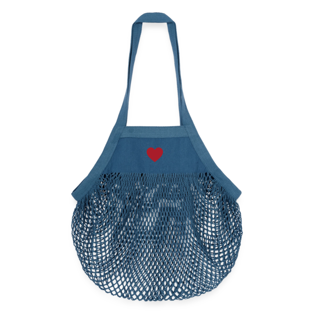 Organic Mesh Shopping Bag - denim blue