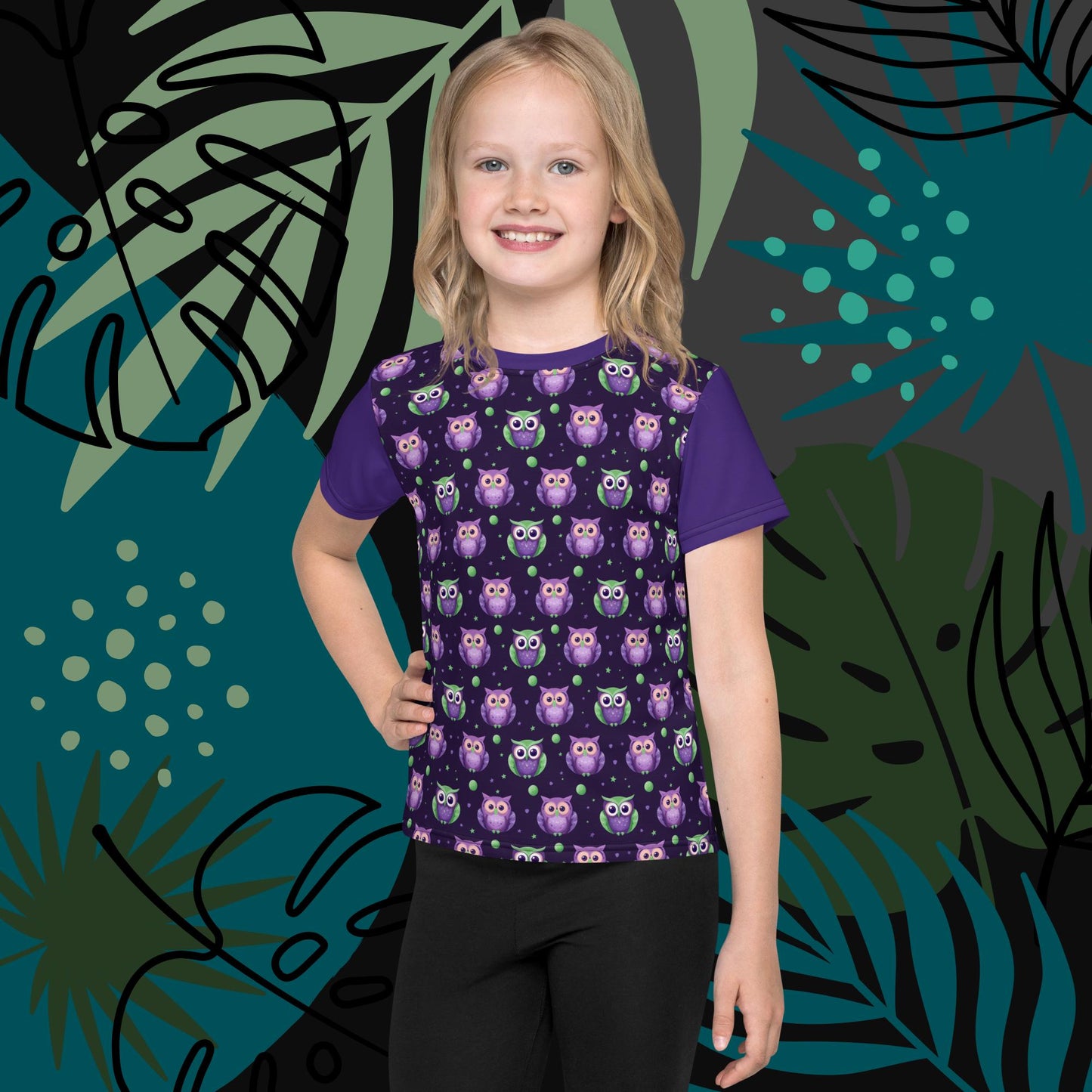 Owl-iverse, T-Shirt mit Rundhalsausschnitt für Kinder